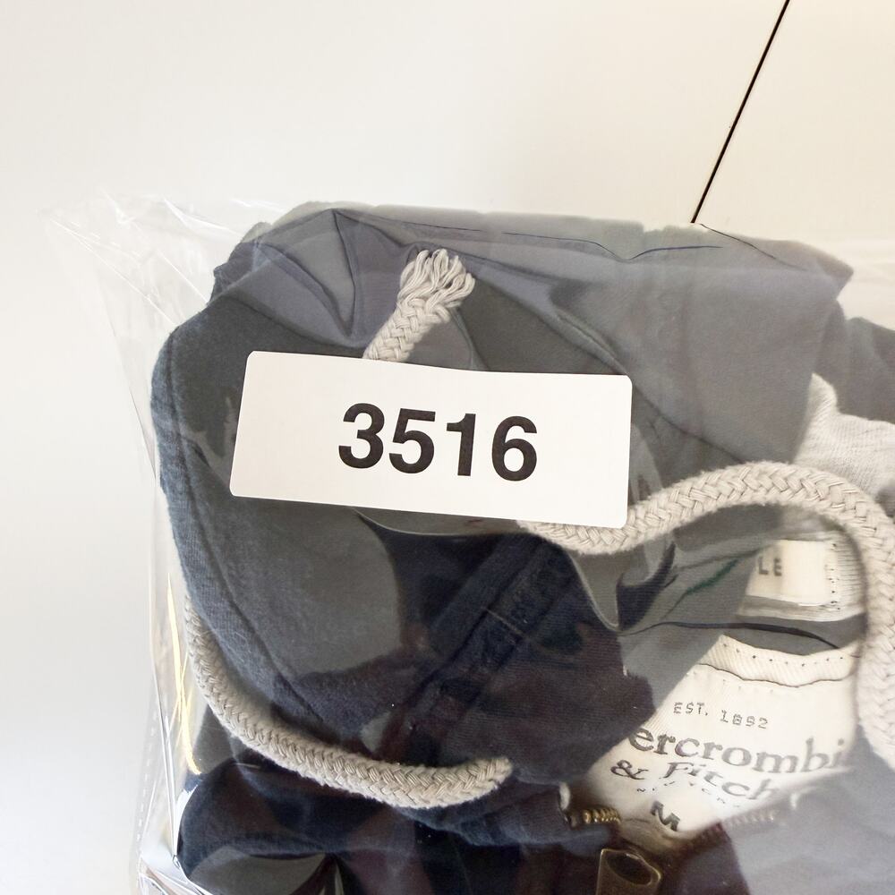 Y2K Abercrombie & Fitch Mens Muscle Zip Up Hoodie Navy Blue - M - Picture 9 of 9